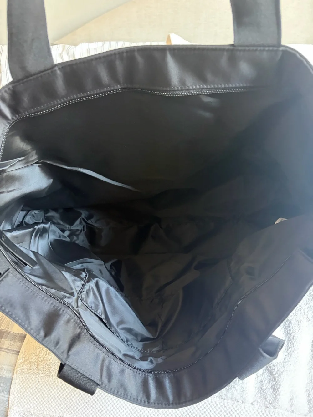 Victoria's Secret Black Tote with Gold Wing Emblem